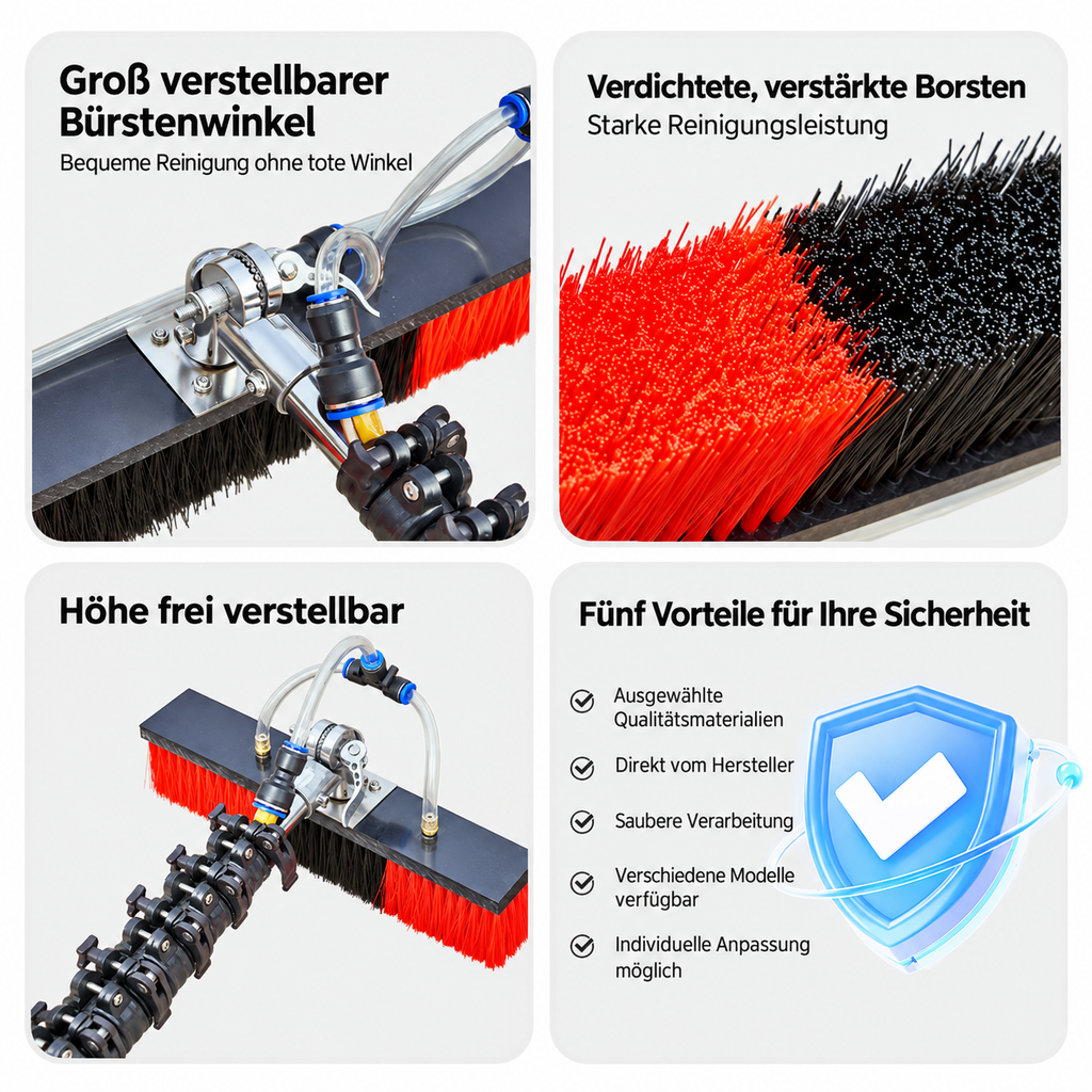 Automatische Hochdruck-Wasserreinigung mit Teleskopstange
